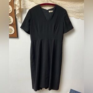 Burberry Black Vneck Empire Waist Sheath Dress size 10 medium